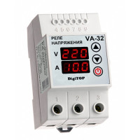 Реле напряжения с контролем тока VA-32A DIN-рейка DigiTOP 